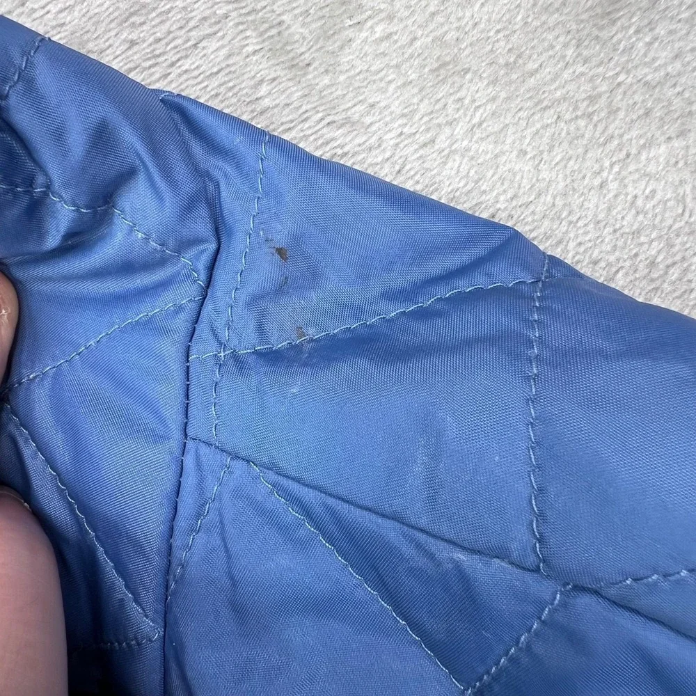 Lands End Quilted Full Zip Jacket Womens Large Blue Thermolite Puffer - Picture 5 of 14